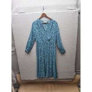 LOFT Blue Floral Midi Dress